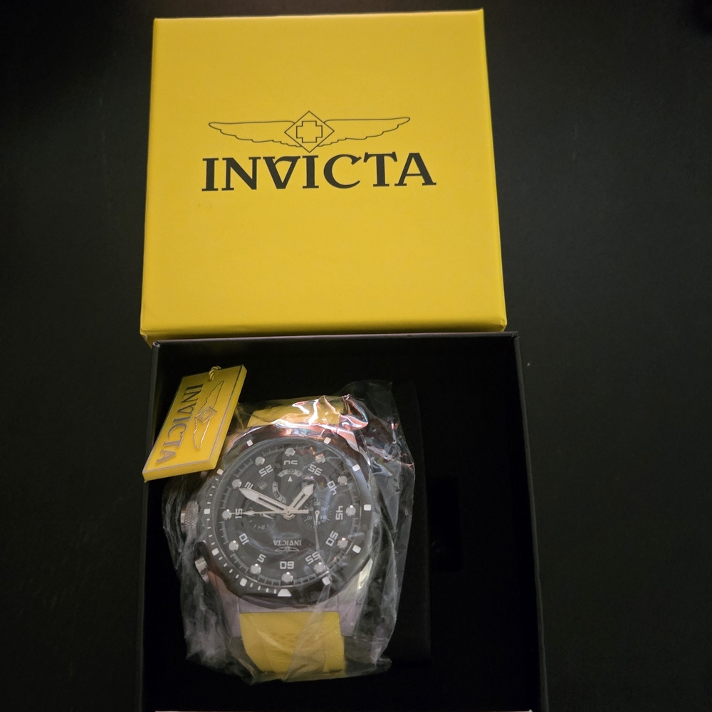 Invicta Black and Yellow Watch